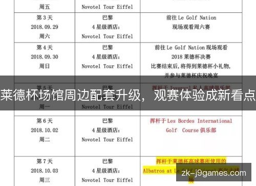 莱德杯场馆周边配套升级,观赛体验成新看点 莱德杯场馆周边配套升级,观赛体验成新看点